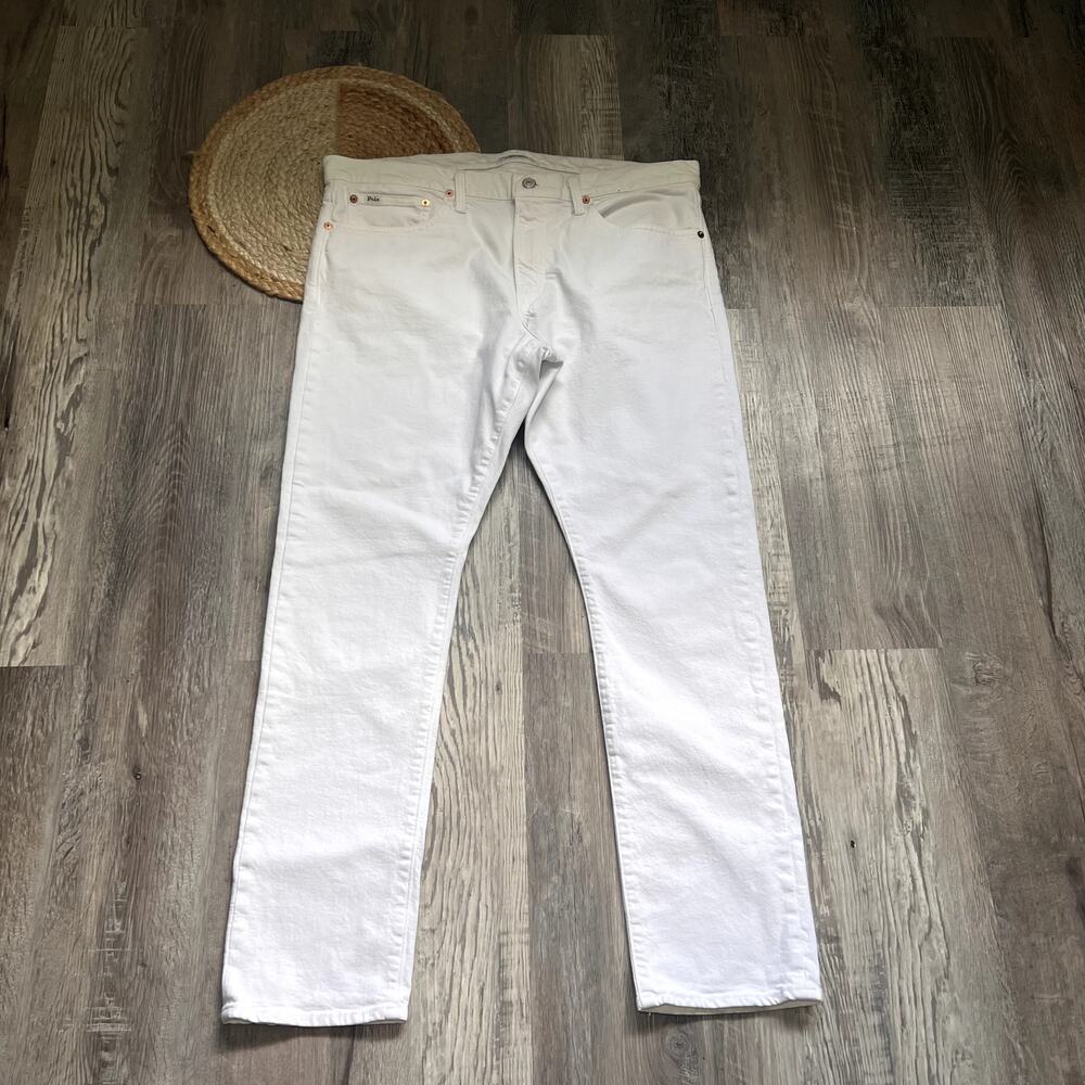 POLO RALPH LAUREN The Sullivan Slim Varick Mens White Jeans